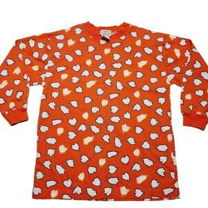 Talbots Kids Orange Ghost Spooky Longsleeve T-Shirt Halloween Kid's Size Medium